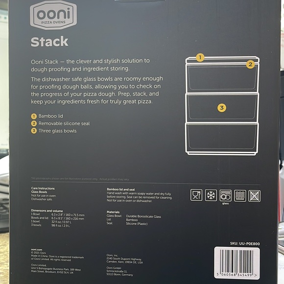 Ooni pizza Oven Stack 3 Glass bowls Perfect way to Proof Dough - Picture 3 of 8